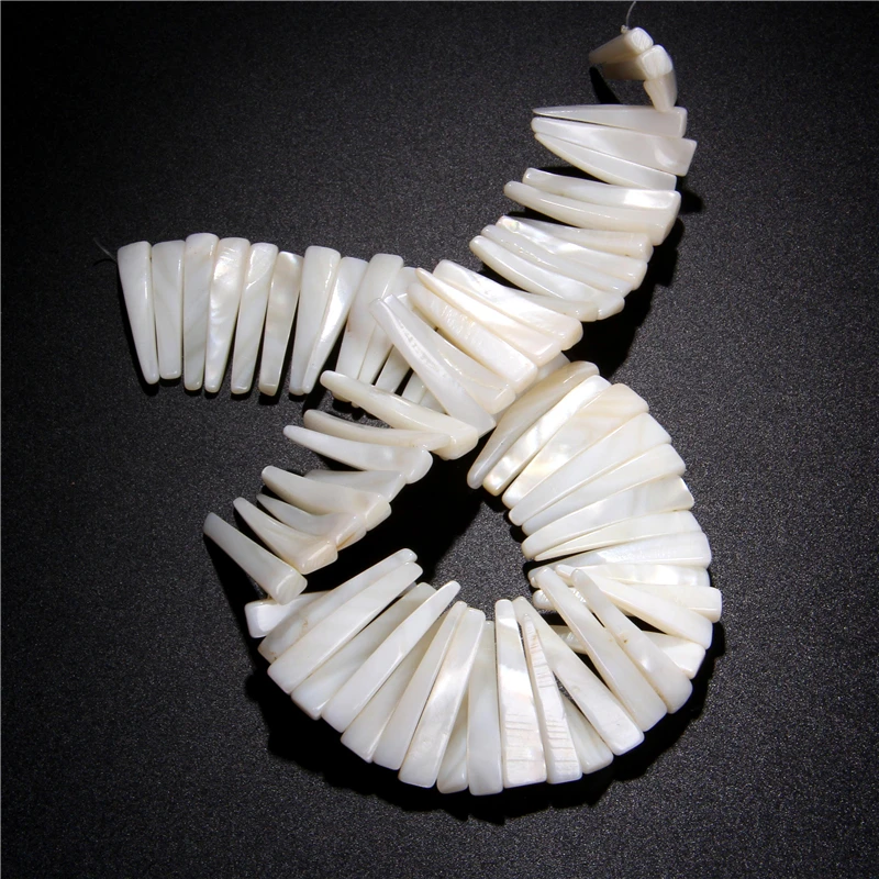 Бусины из натуральной ракушки желтые бусины перламутровой длинные в форме зубов