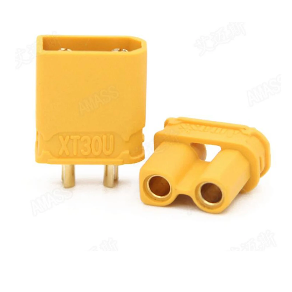 100 шт./лот Amass XT30U 2 мм Противоскользящий штекер + гнездо Золотой/обновленный XT30 ( 50