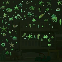 marine life wall decor starfish luminous stickers conch luminous stickers green luminous wall stickers for bedroom decor