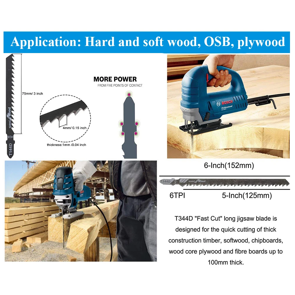 Набор пилочных полотен для лобзика 20Pcs/40Pcs из металла и дерева, различные полотна для работы с деревом T144D/T244D/T118A/T111C/T344D, электроинструмент