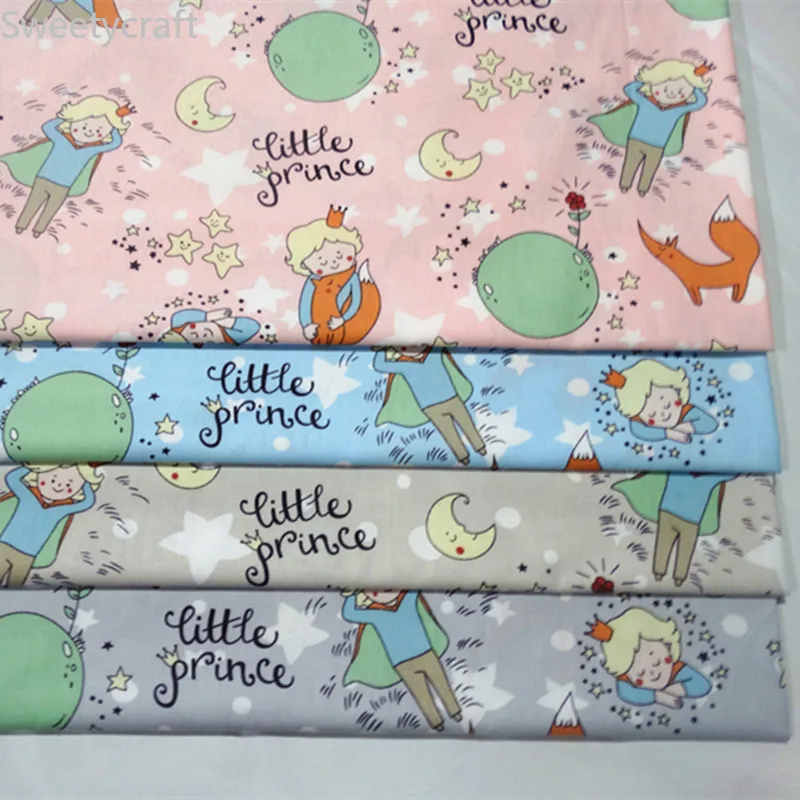 

160cmX10M Little Prince Plaid Cotton Twill Fabric Patchwork Cloth,Sewing Cushion Bed Sheet Quilting Fat Quarters Material Fabric