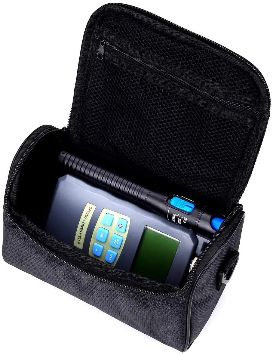 Fiber Tool Small Bag with Optical Power Fiber Meter and Plastic Visual Fault Locator with 2.5mm Universal Connector Fiber Optic
