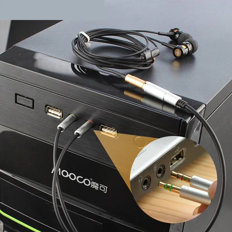 Разветвитель для микрофона и наушников с 2 штекерами на 1 гнездо 20 см 3 5 мм|Кабели