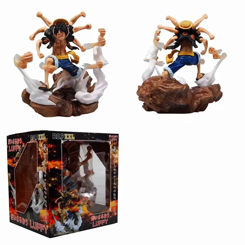 

ONE PIECE Monkey D Luffy Figure Gomu Gomu No Gatling Rubber Machine Gun Scene Statue GK Collectible Toys
