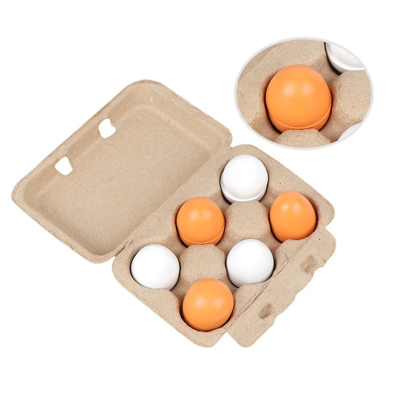 6pcs/Set Wooden Kitchen Toys Set Food Eggs Yolk Gift Preschool Kindergarten Kids Children Baby Toy Funny | Игрушки и хобби