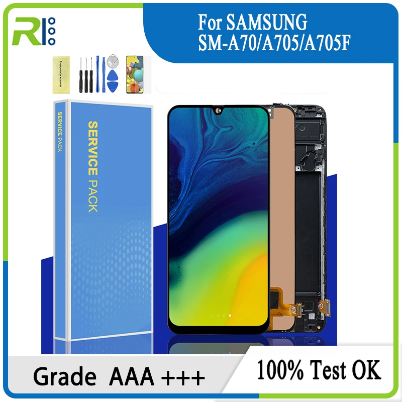

Для Samsung Galaxy A70, ЖК-дисплей, сенсорный экран, дигитайзер, монтажный ЭРГОНОМИК для Samsung Galaxy A70, A705FN, A705F, ЖК-экран