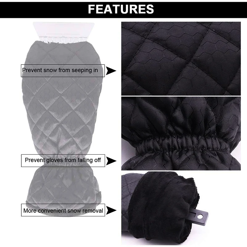 Горячие 1 шт. автомобильные снежные перчатки скребок водонепроницаемый лобовое