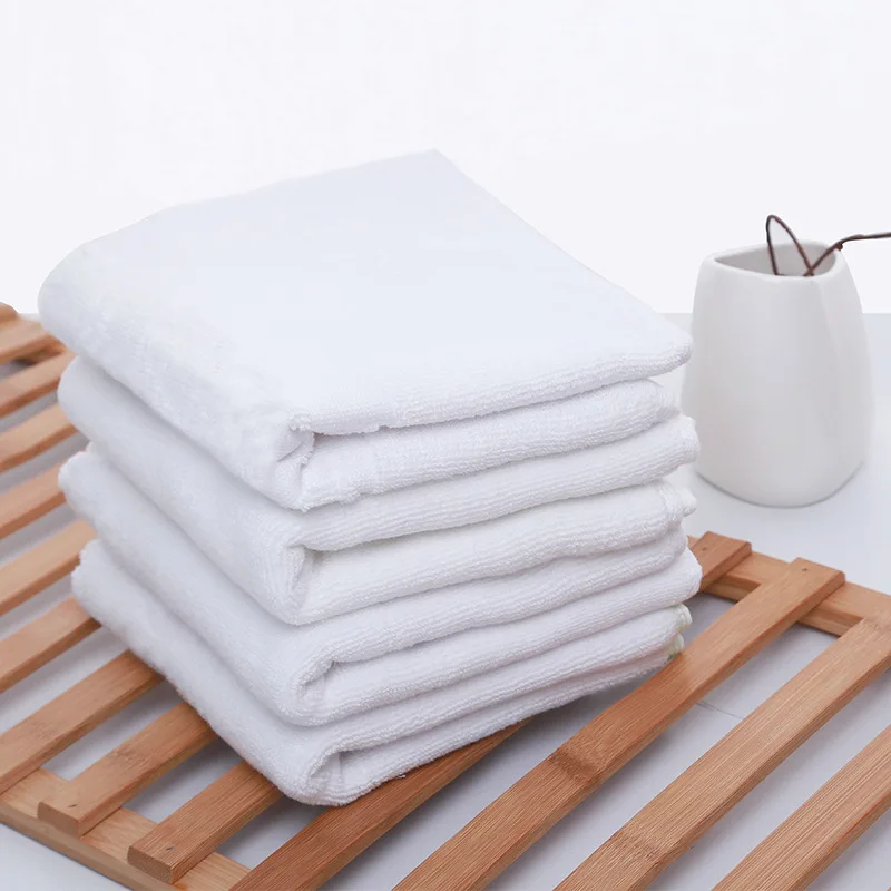 Большой толстый длинный белый банный хлопковый полотенце набор мягких хлопковых