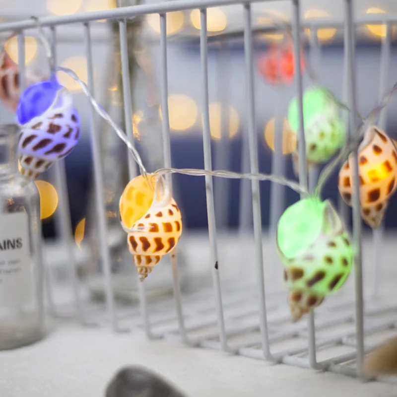 

Shell Style LED String Light Natural Sea Shell Conch Handmade Creative Diy String Lights Room Decoration ww83