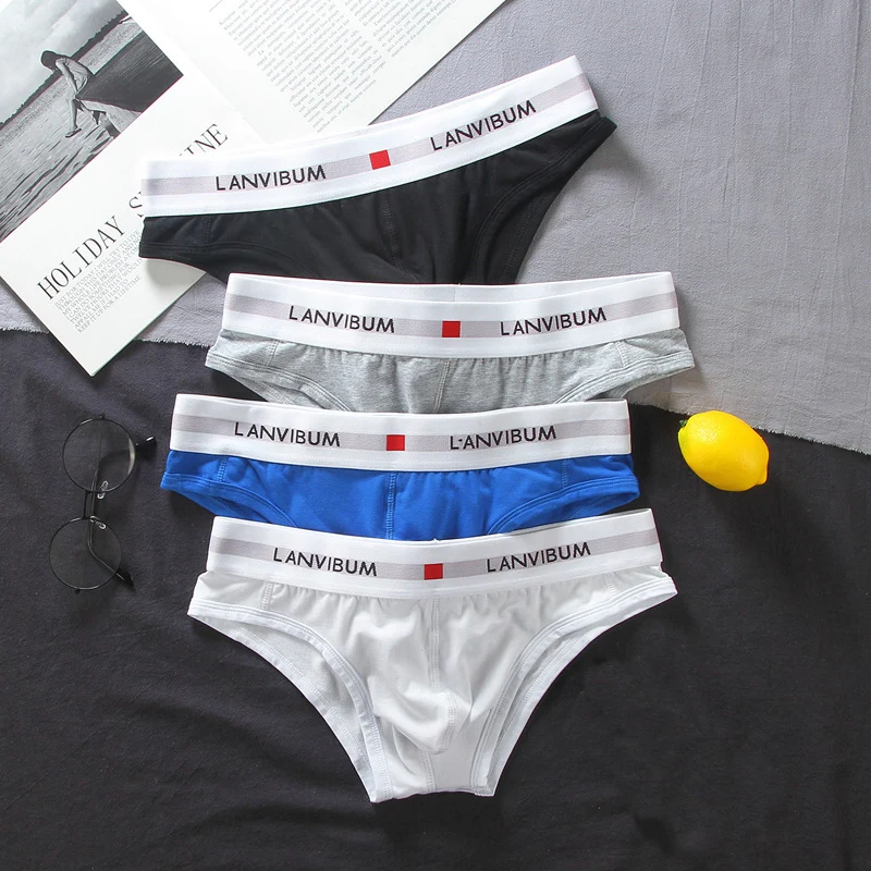 Трусы брифы мужские сетчатые Классическое нижнее белье дышащие чистый хлопок