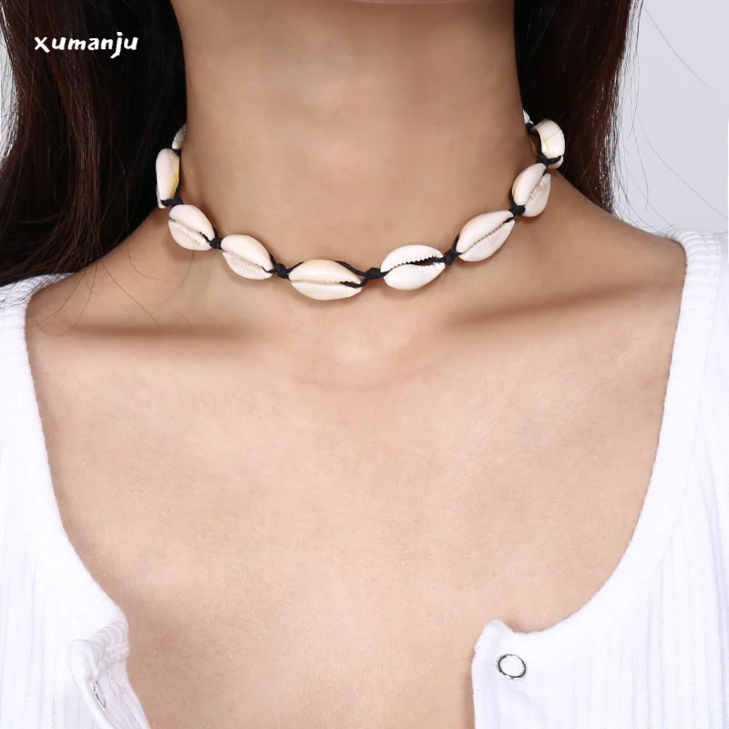 

New Necklace 2021 Hawaiian Style Leisure Necklace Handmade Shell Short Collarbone Necklace Jewelry Personalize Choker Wholesale