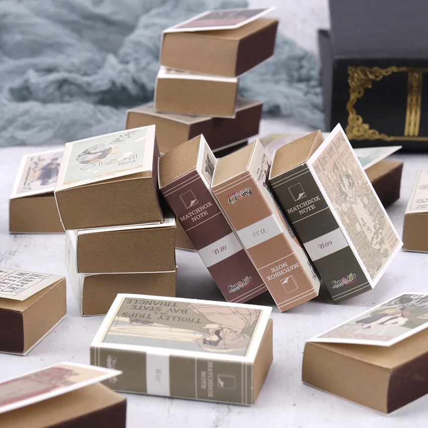 122 листов Matchbox ретро мини креативная бумага для заметок портативная книга форма блокнот для заметок офисные школьные канцелярские принадлежности