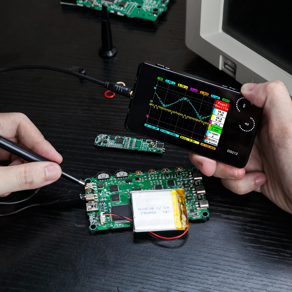 2-канальный цифровой осциллограф интерфейс USB цветной Tft дисплей 8 Мб памяти