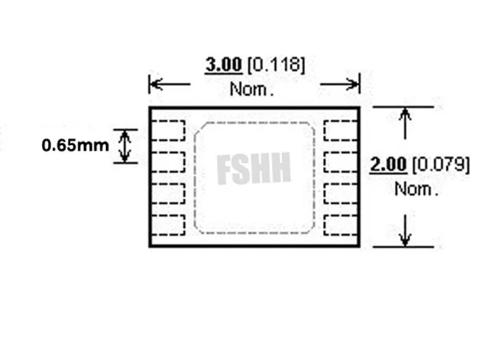 FSHH QFN8 ic WSON8 DFN8 MLF8 UDFN8,   = 0, 65 ,  = 3  x 2