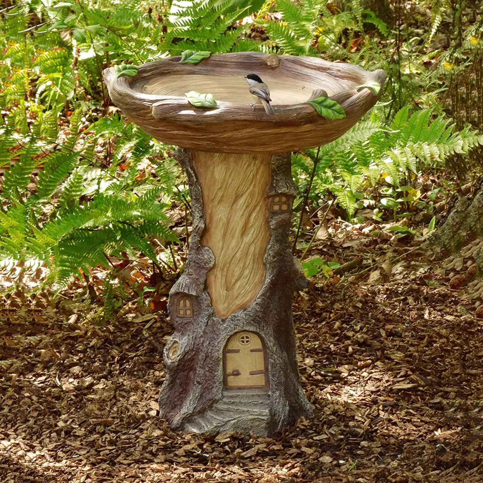 

Tree Wild Bird Bath Feeder Outdoor Standing Decoration Statue for Balcony