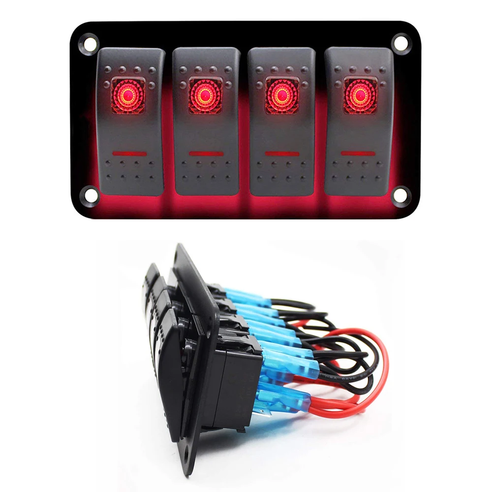 4/ 6 кнопочный тумблер с светодиодный светильник кой 12 В ~ 24 В|Переключатели и