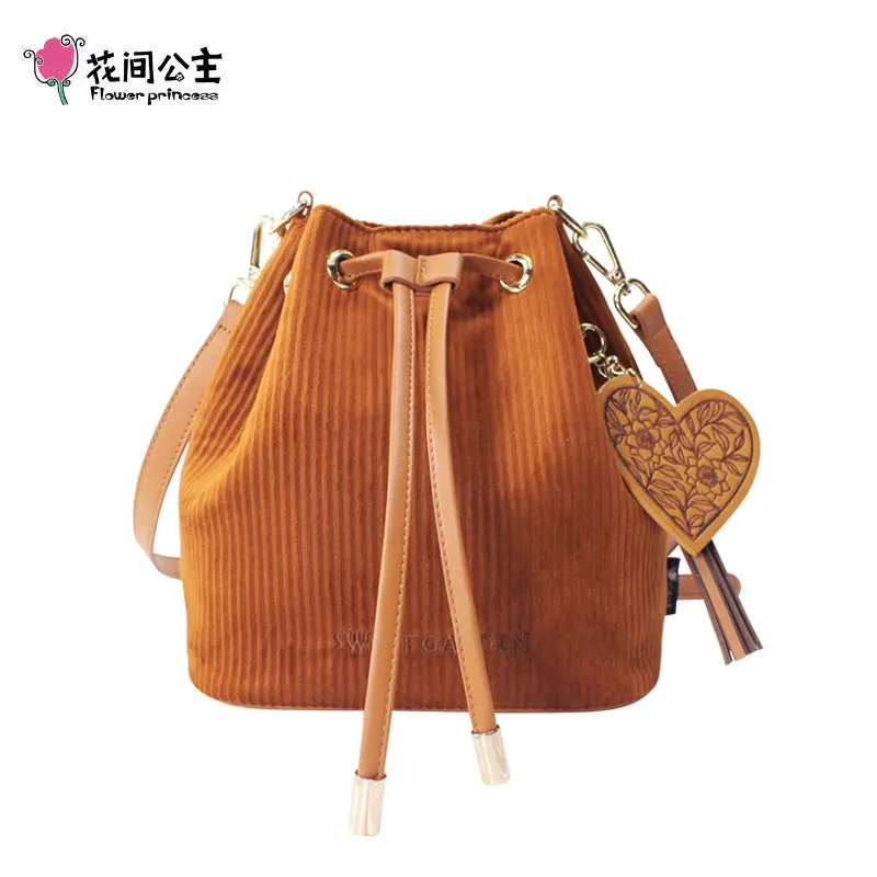 Женские вельветовые сумки через плечо с цветочной вышивкой вместительные