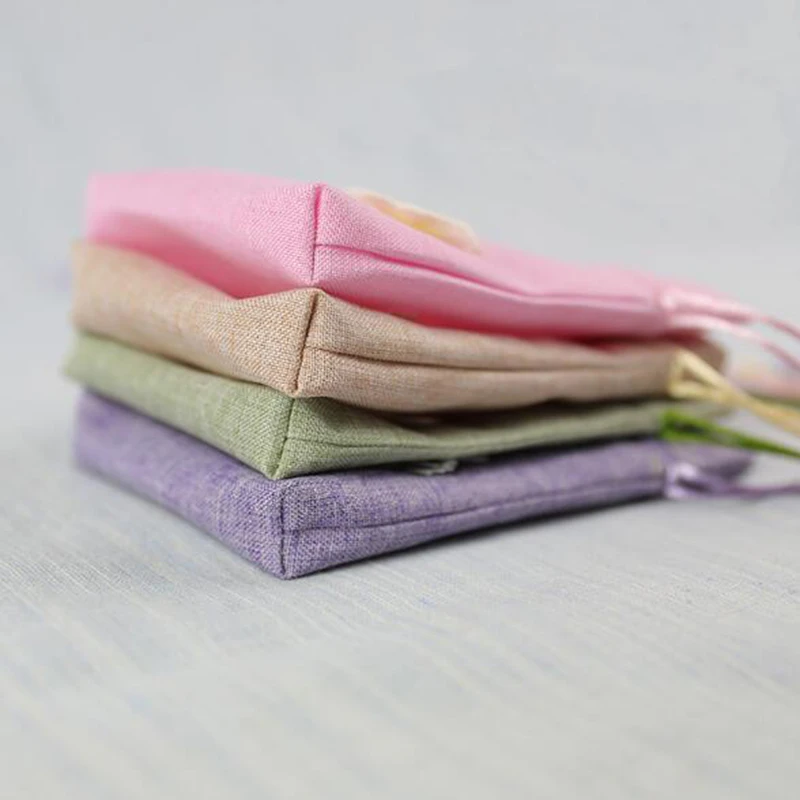 10*14 см маргаритки цветок шнурок луч рот льняной как дышащий Саше мешок для