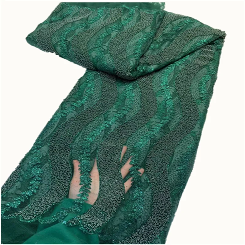 Африканская Тюлевая кружевная ткань с блестками белая 2020 зеленая новейшая