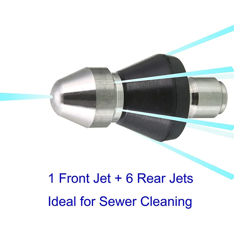 

Pressure Washer Sewer Jet Nozzle, Quick Connect Drain Cleaning Water Nozzle, 3/8 Inch 4000 PSI