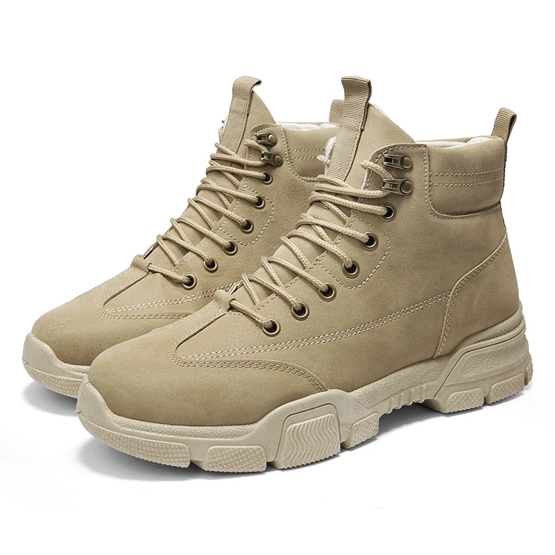 Woodtree Men Martin Leather shoes High Top Fashion Winter Warm Snow Dr. Motorcycle Ankle Boots Couple Unisex Doc boo |
