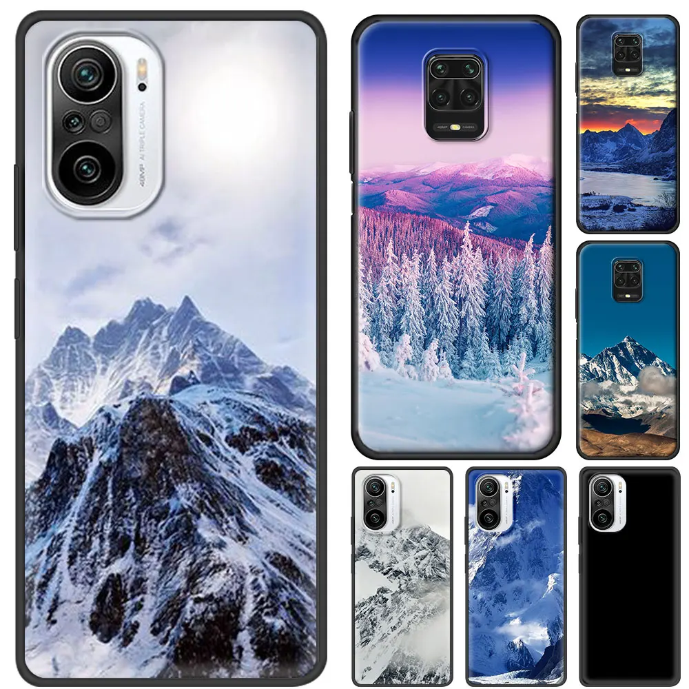 

Phone Case For Xiaomi Redmi 10 9 9c 9a 9i 9t 8 8a 7 7a 6 6a k20 K30 K40 Pro Plus Soft Capa Black White Mountain Pine Tree Forest