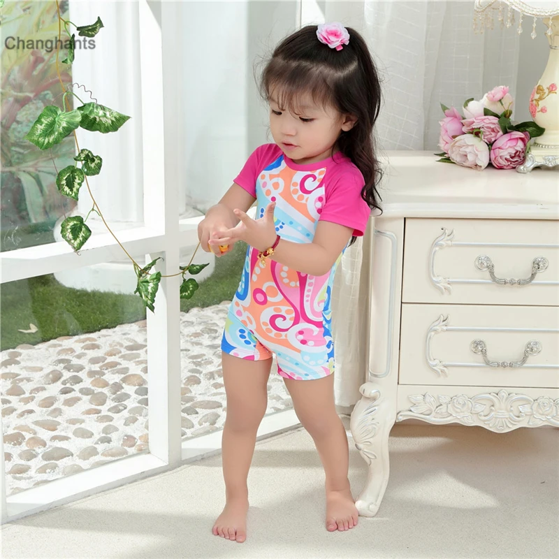 Детский цельный купальный костюм для девочек 1 8 лет одежда серфинга пляжная