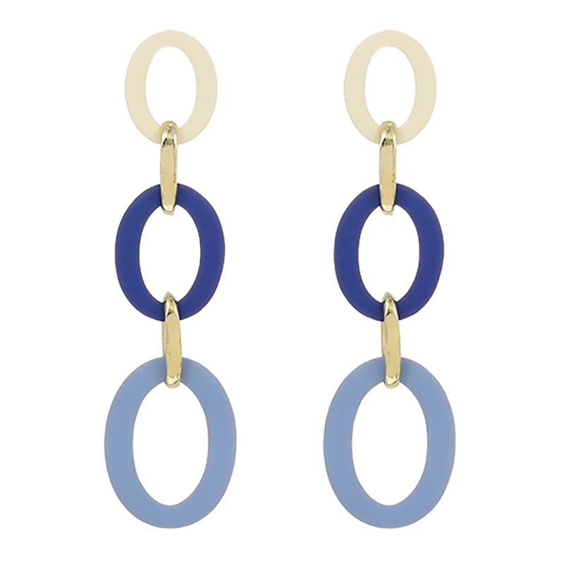 

Новые простые красочные длинные серьги ZHINI 2021 для женщин, Индивидуальные женские серьги-подвески овальной формы, модные ювелирные изделия в...