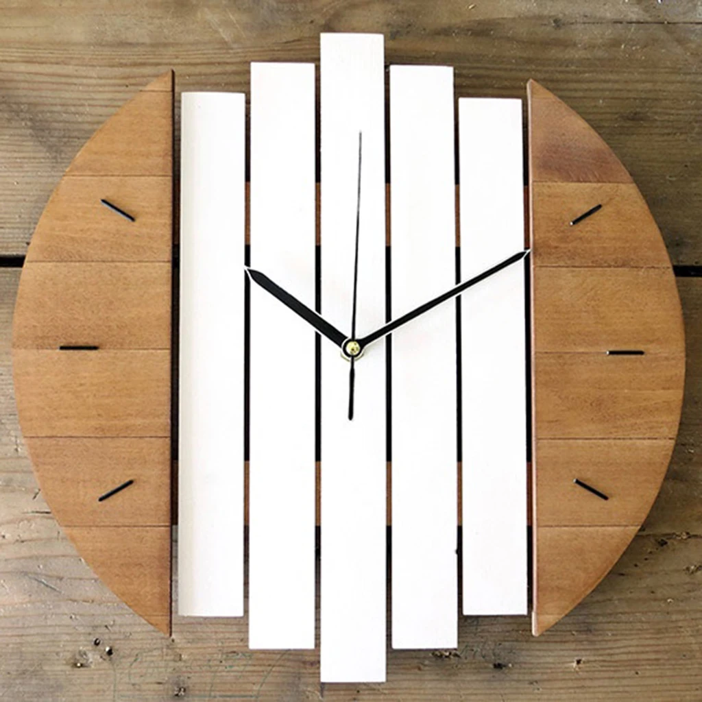 

Wooden Wall Clock Modern Design Nordic Living Room Decoration Kitchen Clock Art Wall Watch Home Decor 12 inch