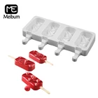 Meibum 4 полости Мороженое Плесень DIY Силиконовые Эскимо Плесень с барабанные палочки морозильник сок поп льда Куб лоток кондитерского инструмента