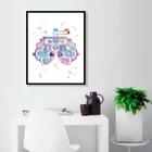 Акварельный оптометрический инструмент, офтальмологический постер, Картина на холсте, оптометрический инструмент, настенное искусство, оптический глаз, клиника, декор комнаты