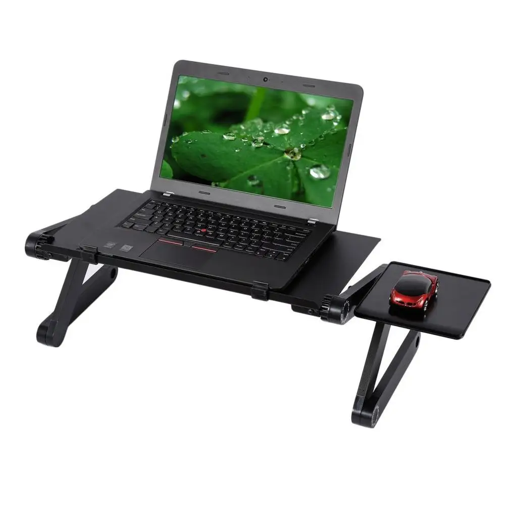 

Newest Foldable Aluminium Alloy Laptop Desk Portable Adjustable Laptop Stand Bed Sofa Desk Table With Mouse Pad Fast Delivery