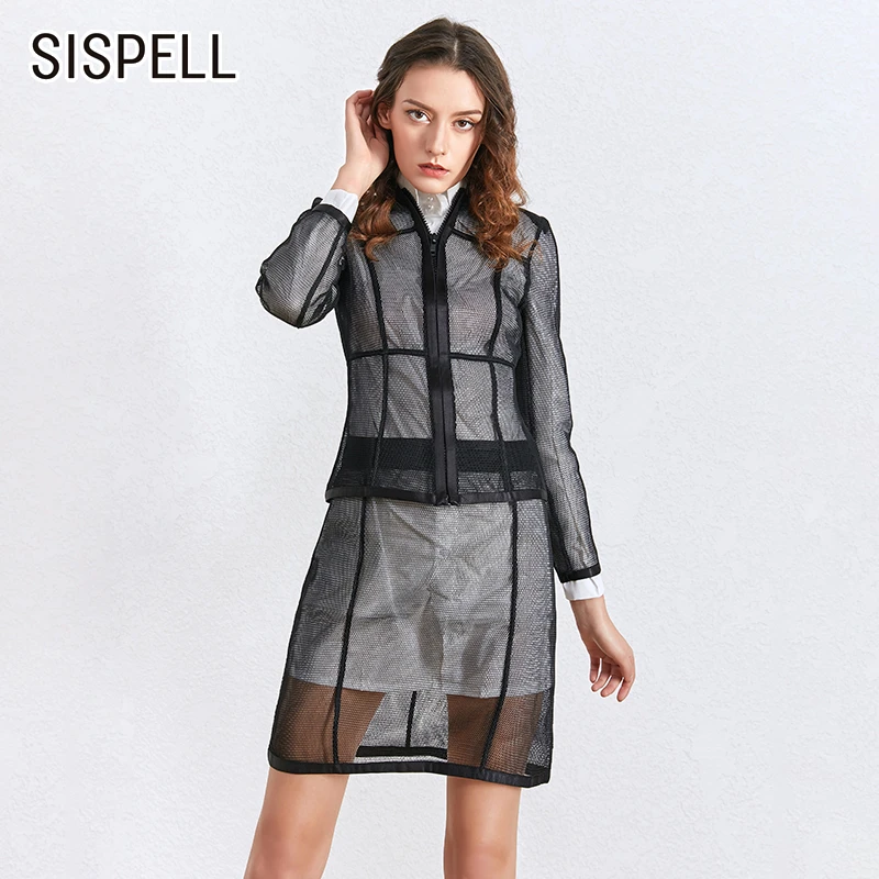 

Женский комплект из трех предметов SISPELL, элегантная ажурная рубашка с длинными рукавами, прозрачное пальто из сетчатой пряжи, шорты с высоко...