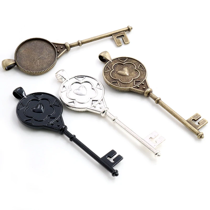 Новая мода 5 шт 25 мм Внутренний размер Античная Посеребренная бронза черное