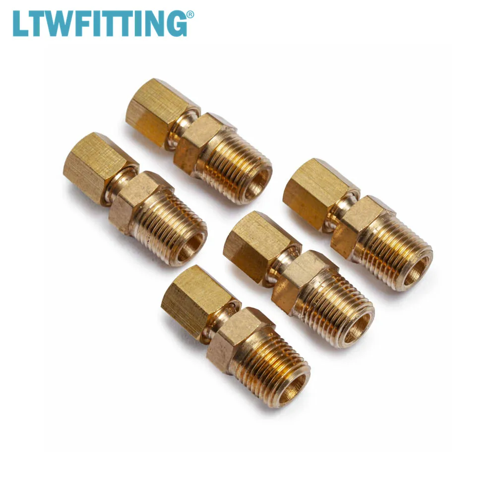 

LTWFITTING латунь 1/8 "OD x 1/8" Мужской NPT компрессионный соединитель фитинг