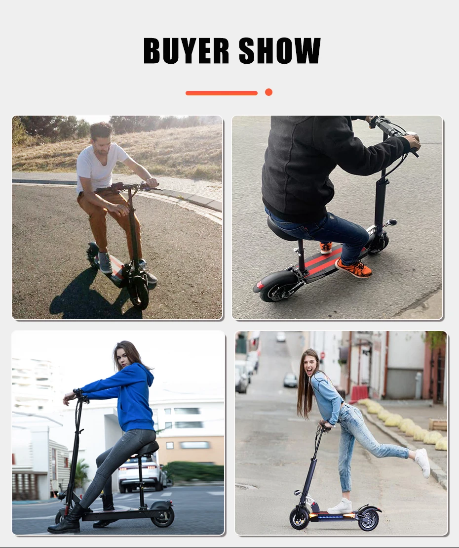 

Folding Electric Scooter 1000W 48V Max Speed 50km/h E-scooter Seat 10inch Wheel Long Range 85km patinete eltrico EU/US Stock