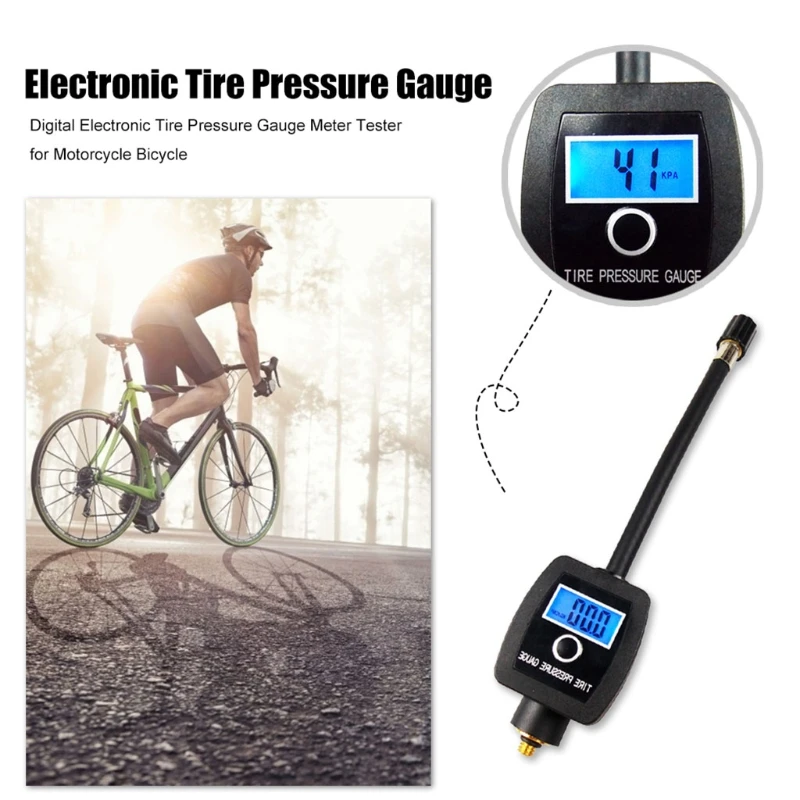 

MXLF Tire Pressure Gauge High Precision Digital Display Button Battery for Car Bicycle Motorcycle