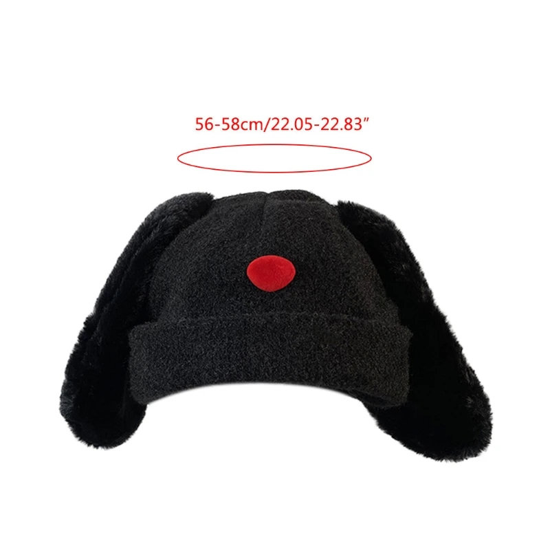 

Women Sweet Rabbit Bunny Ears Beanie Hat Winter Knitted Outdoor Thermal Warm Fuzzy Cuffed Stretchy Ski Skullies Cap