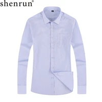 shenrun men shirts business office work formal casual long sleeve shirt slim party prom banquet daily life easy care plain twill