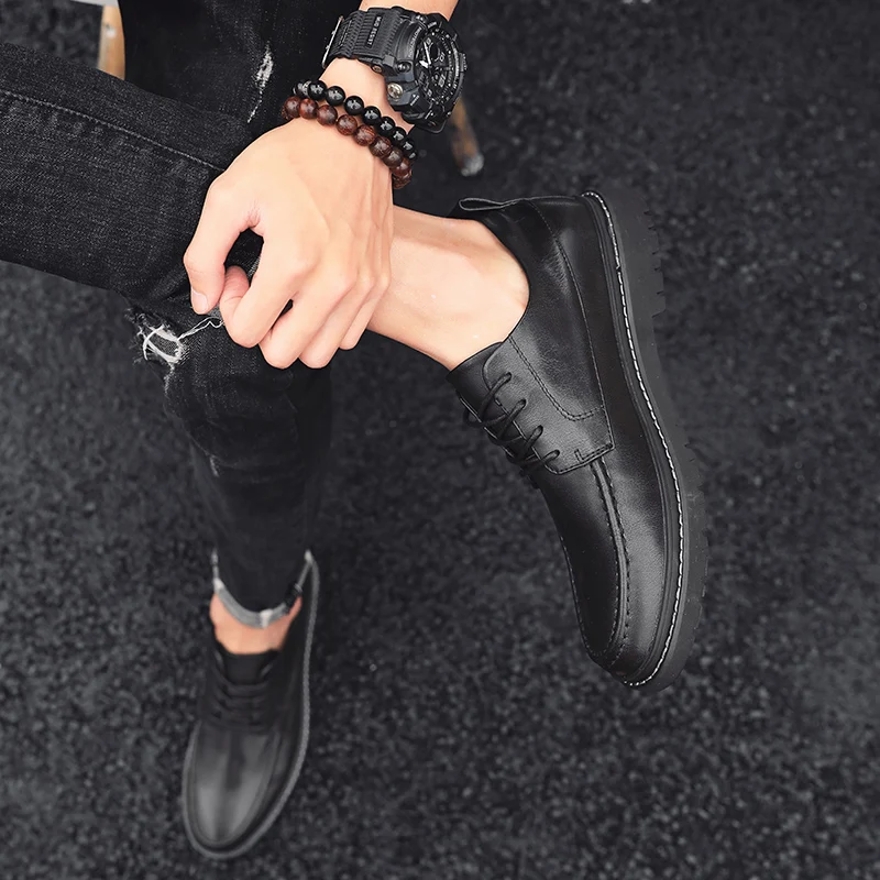 Новинка мужские оксфорды в деловом стиле черные коричневые свадебные туфли с