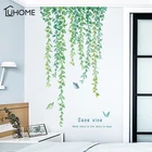Природные зеленые листья стикер стены из винограда Винил DIY росписи искусства стикер для гостиной спальни настенные наклейки