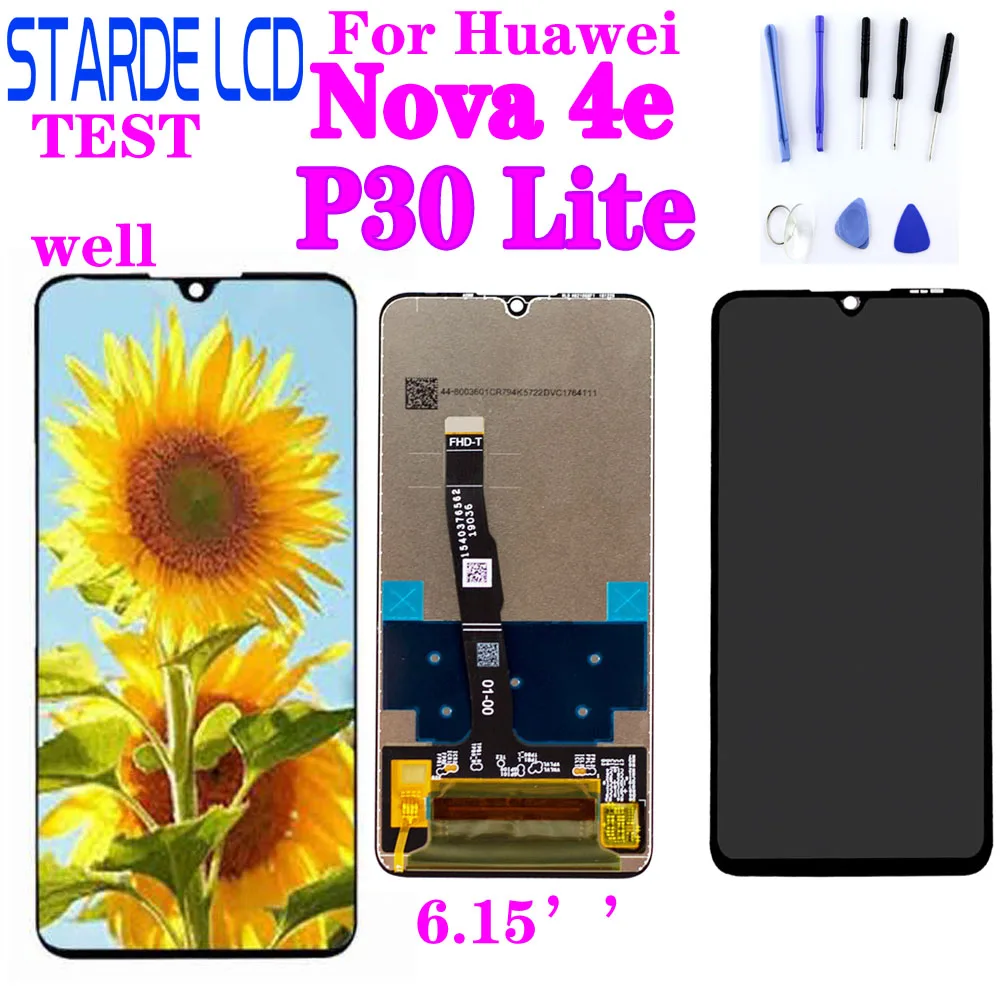

ЖК-дисплей AAA + для Huawei P30 Lite, сенсорный экран P30 Lite, дисплей Nova 4E, ЖК-дисплей, телефон