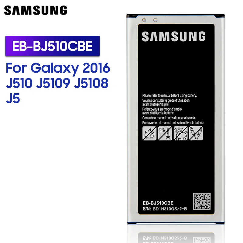 Оригинальный сменный аккумулятор Samsung EB-BJ510CBC для GALAXY 2016 версия j5109 j5108 J5 SM-J510 EB-BJ510CBE