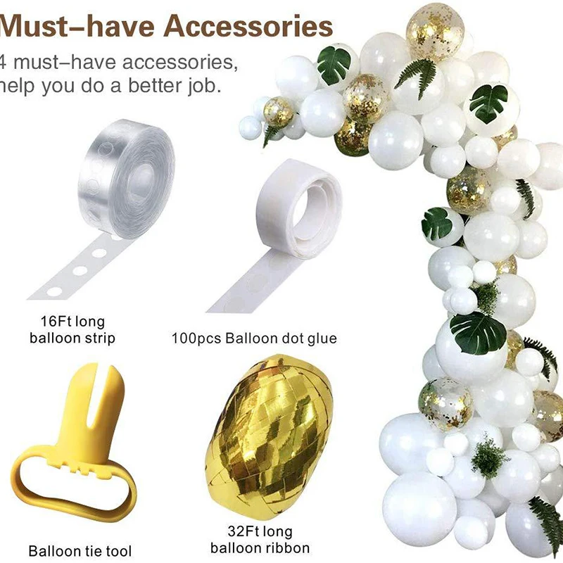 

Набор вечерние ных шаров из белого золота с конфетти, 100 шт.