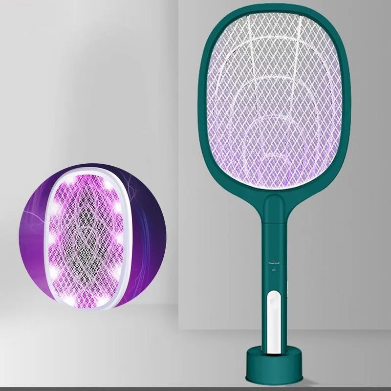

3000V Electric Flies Swatter Killer with UV Light USB Zapper Rechargeable Racket Anti Trap Lamp Insect Summer Bug Mosquito T2B1