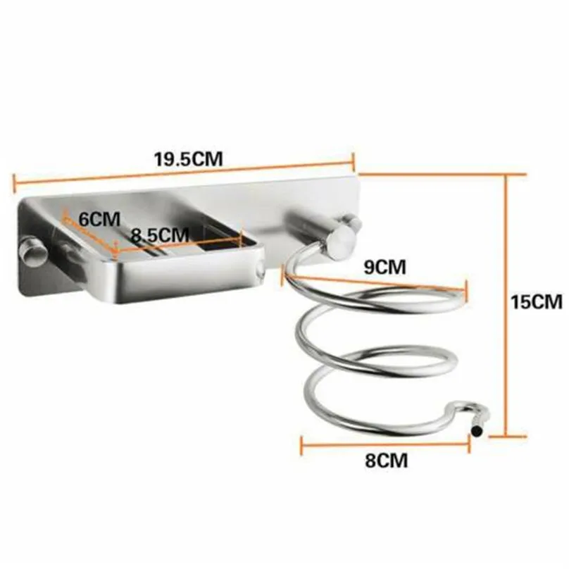 Серебристая металлическая настенная стойка для хранения подставка выпрямления