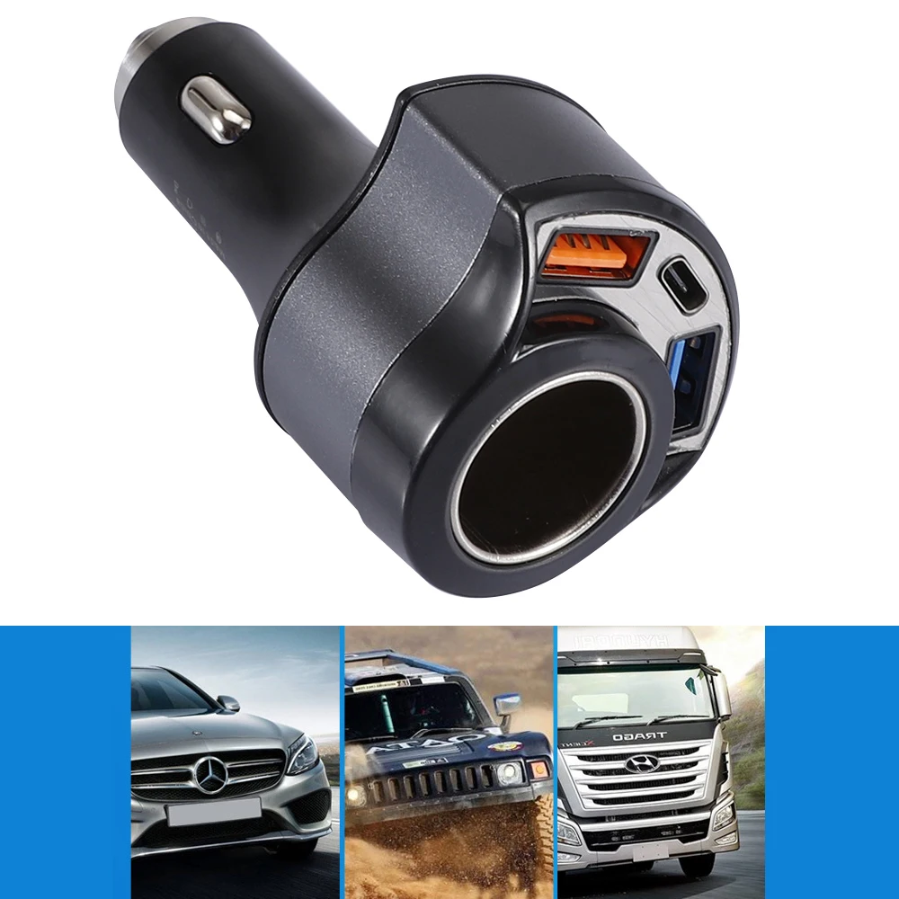 Автомобильное зарядное устройство USB Тип C 2 порта автомобильное быстрая зарядка