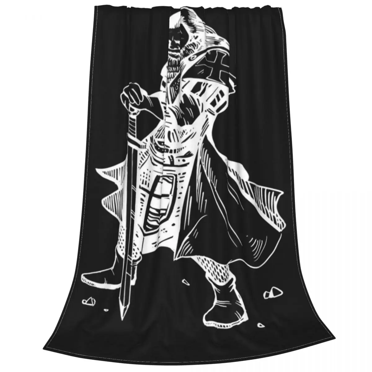 

Knights Templar Brave Rosary Crusader Warrior Blankets Flannel Summer Super Soft Throw Blanket for Bed Travel Bedding Throws
