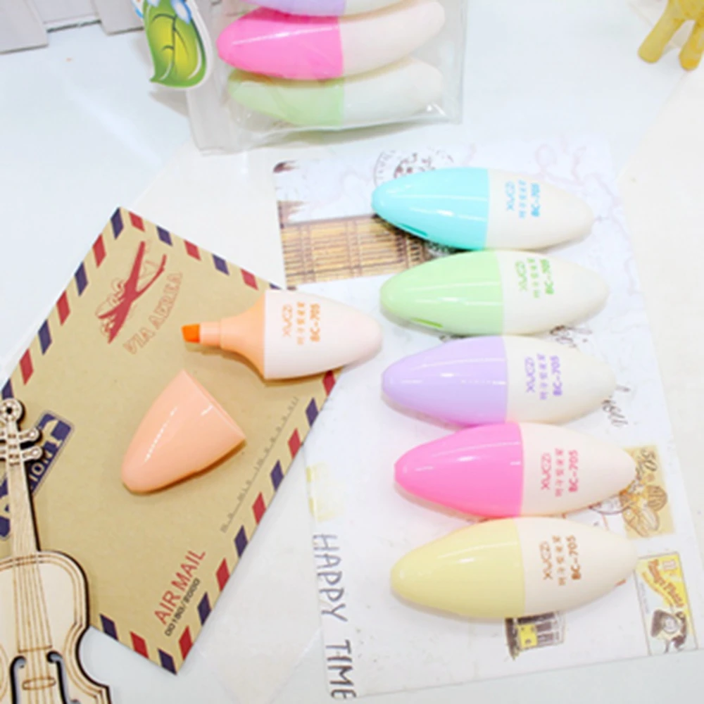 6 шт./компл. лист мини маркер ручка кавайные ручки канцелярских принадлежностей