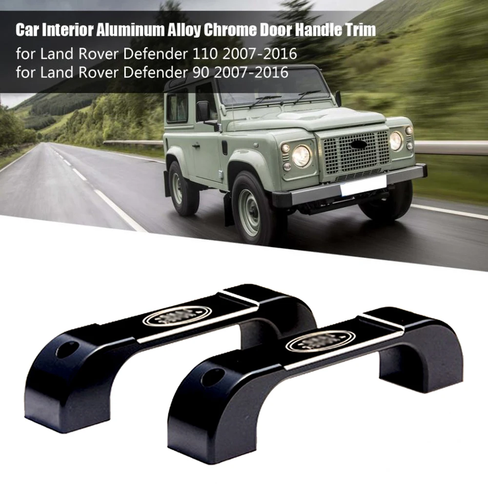 Car Interior Aluminum Alloy black Door Handle Trim for Land Rover Defender 110 90 2008 2009 2010 2011 2012 2013 2014 2015 2016 | Автомобили